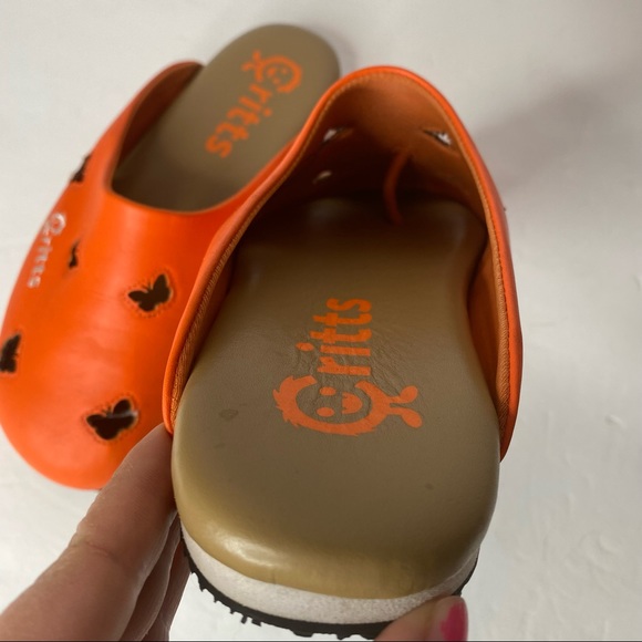 Flip Critts Orange Butterfly Y2K Clog Sandal Vibram Sole Size 7 - Picture 10 of 10